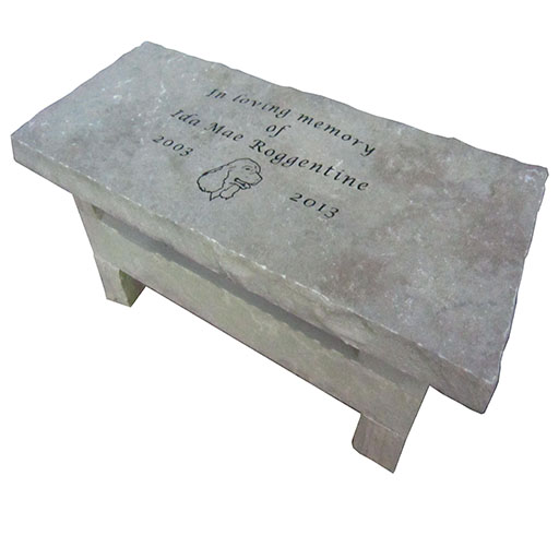 Engraved Bench With Dog