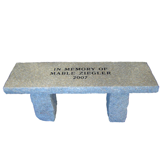 Three Piece Cut Granite Bench  Memorial Engraving